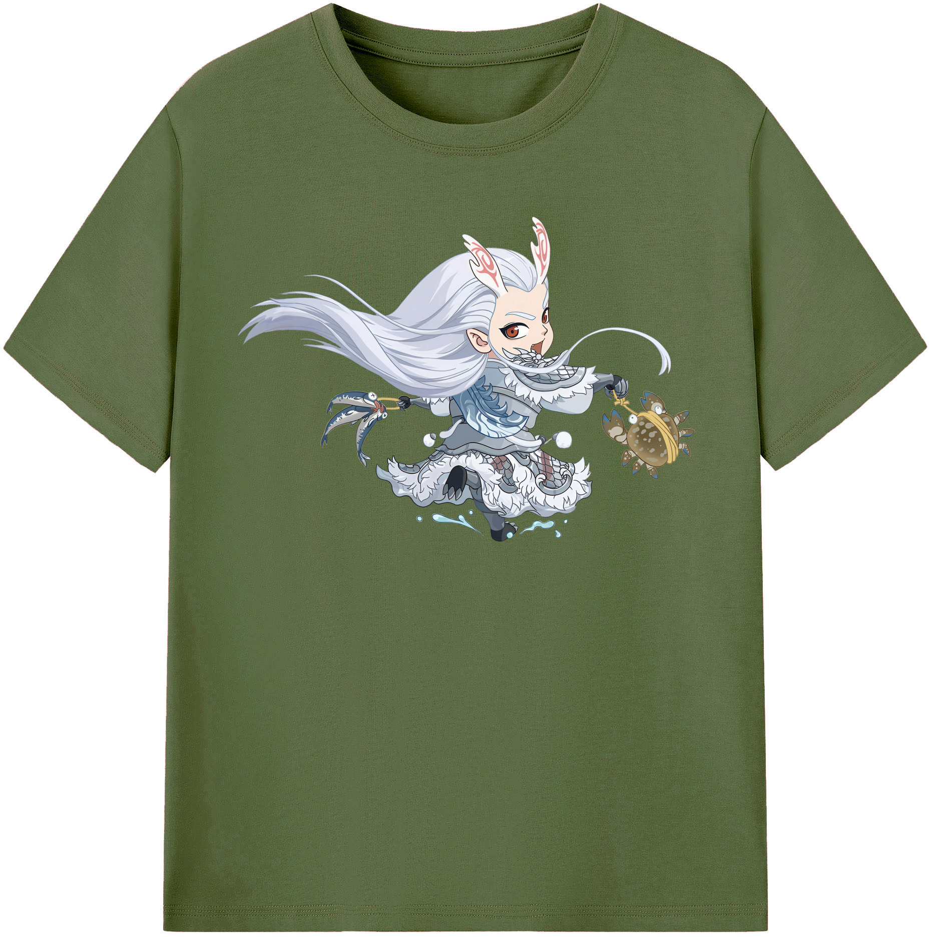（画像用） Ne Zha 2 ナタ 魔童の大暴れ 綿100％半袖Tシャツ（フロントプリント）
